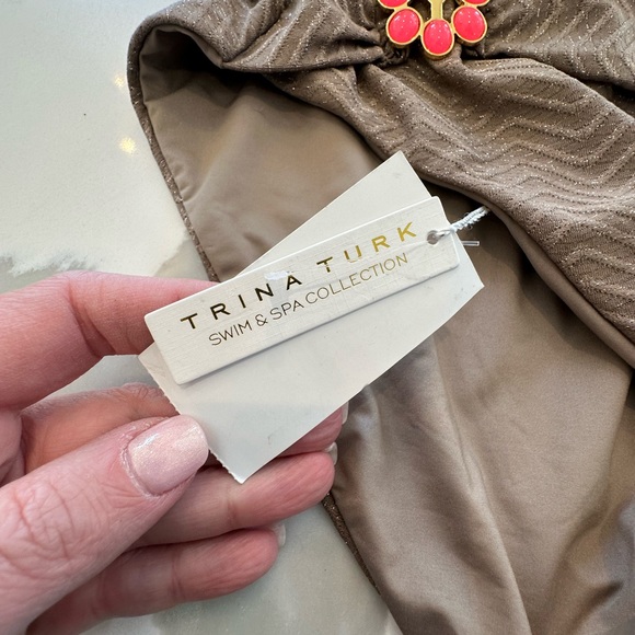 NWT Trina Turk SANDSTONE bathing suit bottom with embellishments. Size 6 - Picture 4 of 11